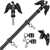 NQ 5 FT Flag Pole for Outside House with Eagle Topper, Stainless Steel Flag Pole with Flag Pole Holder, House Flag Pole Kit for Porch, Outdoor Flag Pole(Black)