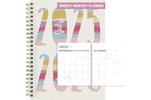 TF Publishing July 2025 - June 2026 Jolly Good Year Medium Weekly Monthly Planner - 12 Month Academic Planner 2025-2026 with Durable Cover, Thick Uncoated Paper, and Planning Stickers - 6.5 in x 8 in