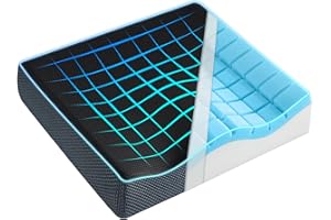 BUFORT 4 Inch Extra Thick Seat Cushion, Dual Layer Memory Foam Chair Cushions, Comfort Seat Cushions for Office Chair, Desk Chair,Butt Back Pain Sciatica Coccyx Relief, Strong Support, Nice Gifts for Anyone