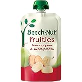 Beech-Nut Baby Food Pouch, Banana Pear Sweet Potato, Stage 2, 12 Pouches | Real Fruit &amp; Veggies Baby Food Pouches, No Artificial Colors, Flavors or Preservatives, No Added Sweeteners, Non-GMO