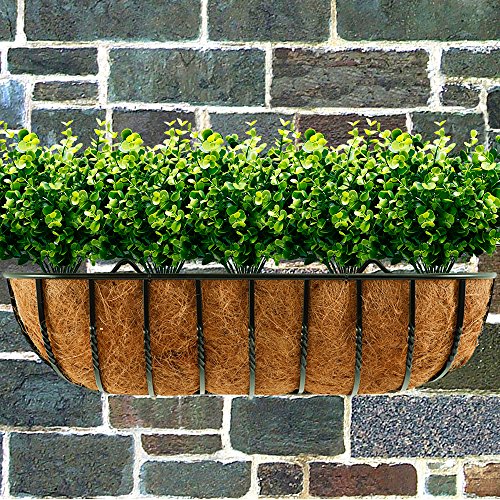 TEMCHY Artificial Plants Faux Boxwood Shrubs 6 Pack, Lifelike Fake Greenery Foliage with 42 Stems for Garden, Patio Yard, Wedding, Office and Farmhouse Indoor Outdoor Decor - Thumbnail 2