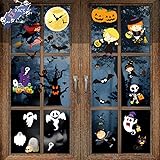 Vanleonet Halloween Window Clings Decals for Window Glass,Double-Side Spooky Removable Window Sticker for Halloween Party Dec