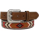 ARIAT Men's Belt Embroidered Inlay Round Conchos