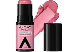 Almay Lip and Cheek Tint, Color & Care Tint Stick, Multi-Use Moisturizing Blush and Lip Color, Dewy Finish, 300 Rose Flush, 0