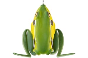 Lunkerhunt - Lunker Frog Fishing Lure | Award Winning Realistic Topwater Frog Lure for Fishing Bass, Trout and Pike | Freshwater Fish Bait with Hollow Body, Weedless Hooks