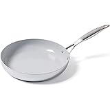 GreenPan Venice Pro Stainless Steel Healthy Ceramic Nonstick Light Gray Frying Pan/Skillet, 12"