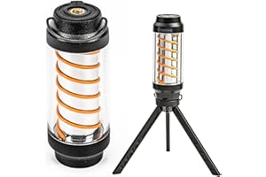 ARROWHEAD OUTDOOR 3.5-inch Convertible LED Camping Lantern Flashlight, 7 Lighting Modes, USB-C Charging, IP6X, Max. 90 Lumens, Tripod and Carabiner Included, Black