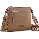 Wrangler Aztec Crossbody Purse Medium Shoulder Bags for Women Western Handbag with Guitar Strap
