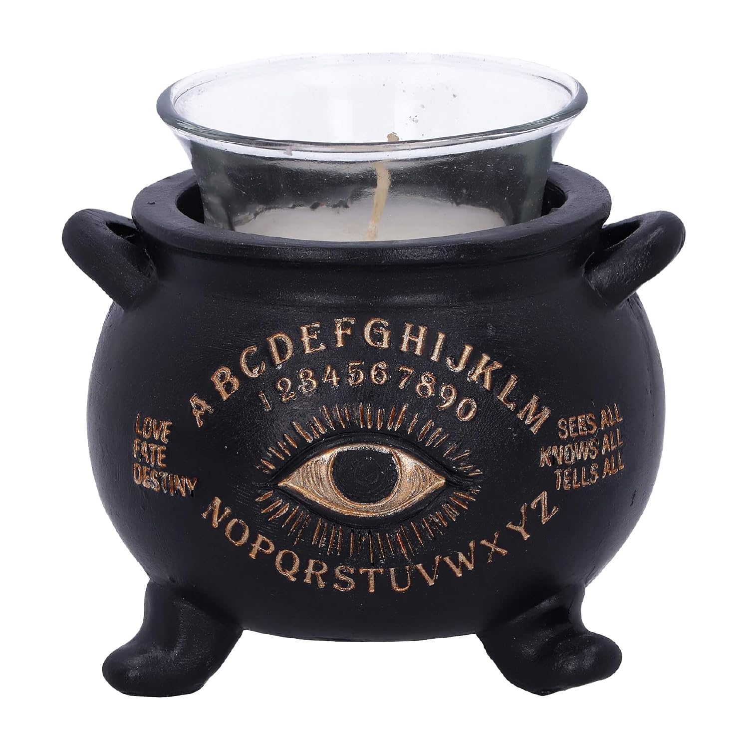 Nemesis Now All Seeing Eye Witches Cauldron Tealight Candle Holder,Black,9cm