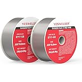 YESWELDER Flux Core Gasless Mig Wire, Mild Steel E71TGS .030+.035-Diameter, 2-Pound Spool, 2-Packs Dual Specification Welding Wire