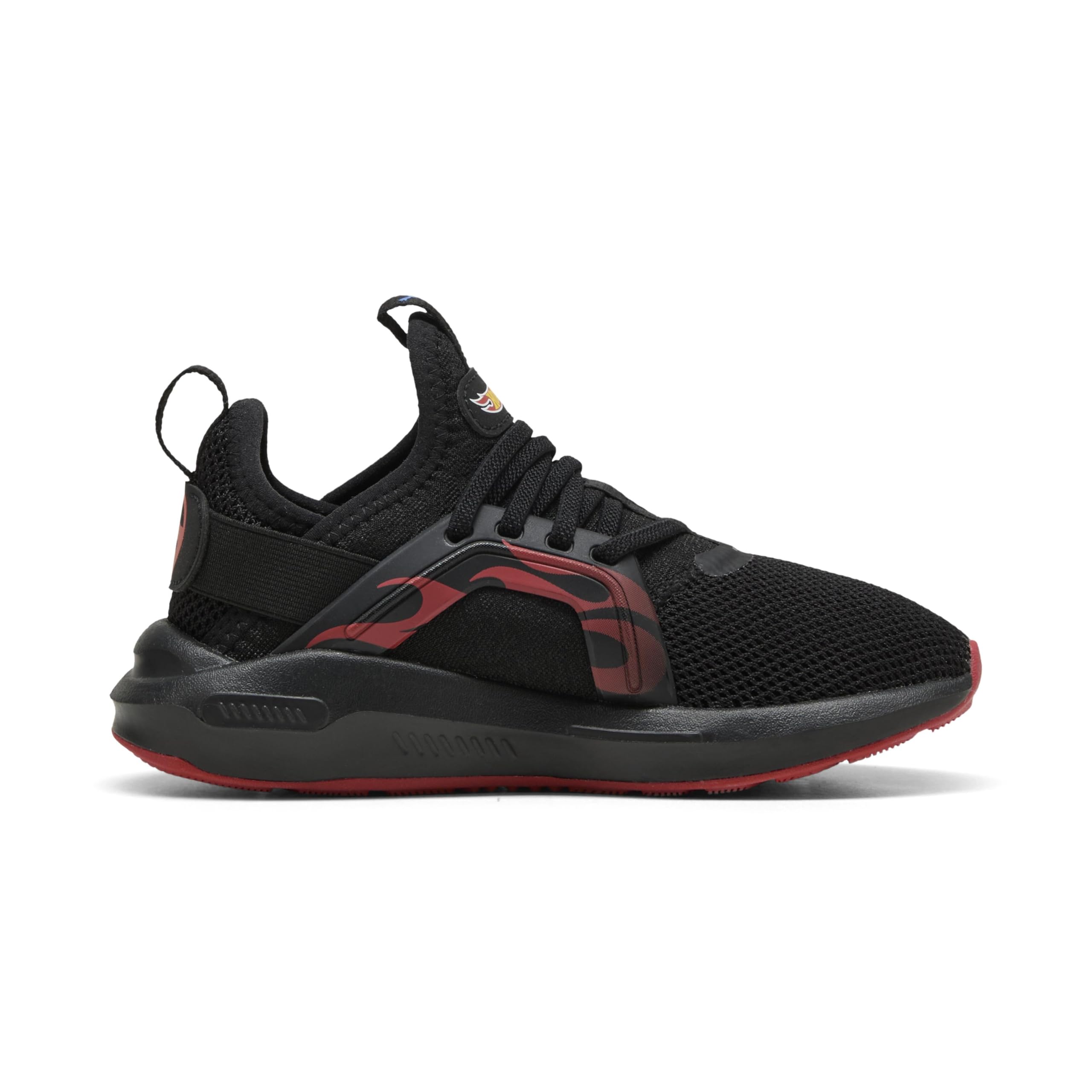 PUMA Softride Enzo Sneaker, Black-Red Fire, 12 US Unisex Little Kid