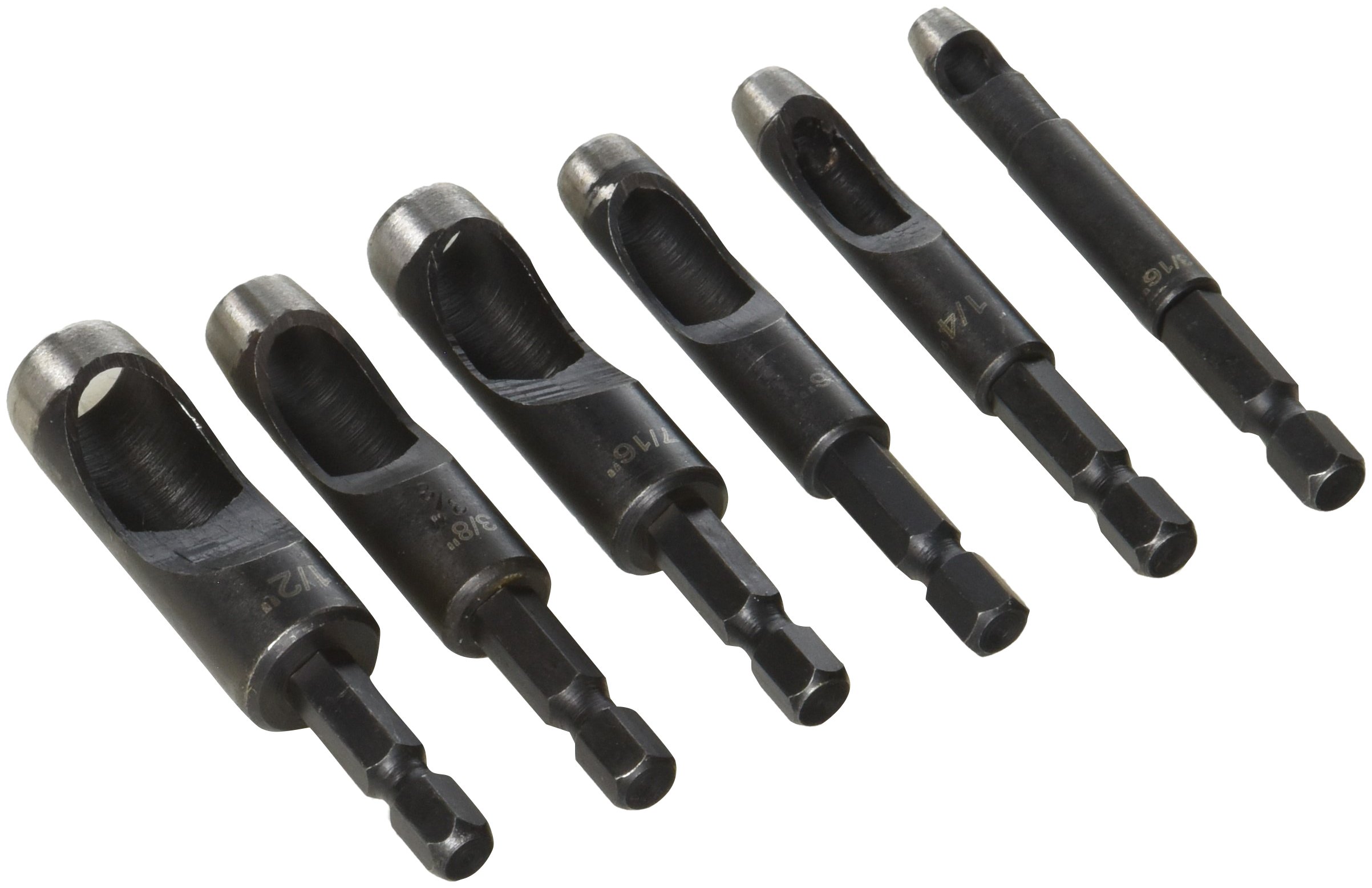 Drillmaster - 67030 Hollow Punch Set for Drills and Drill Presses, Pack of 6