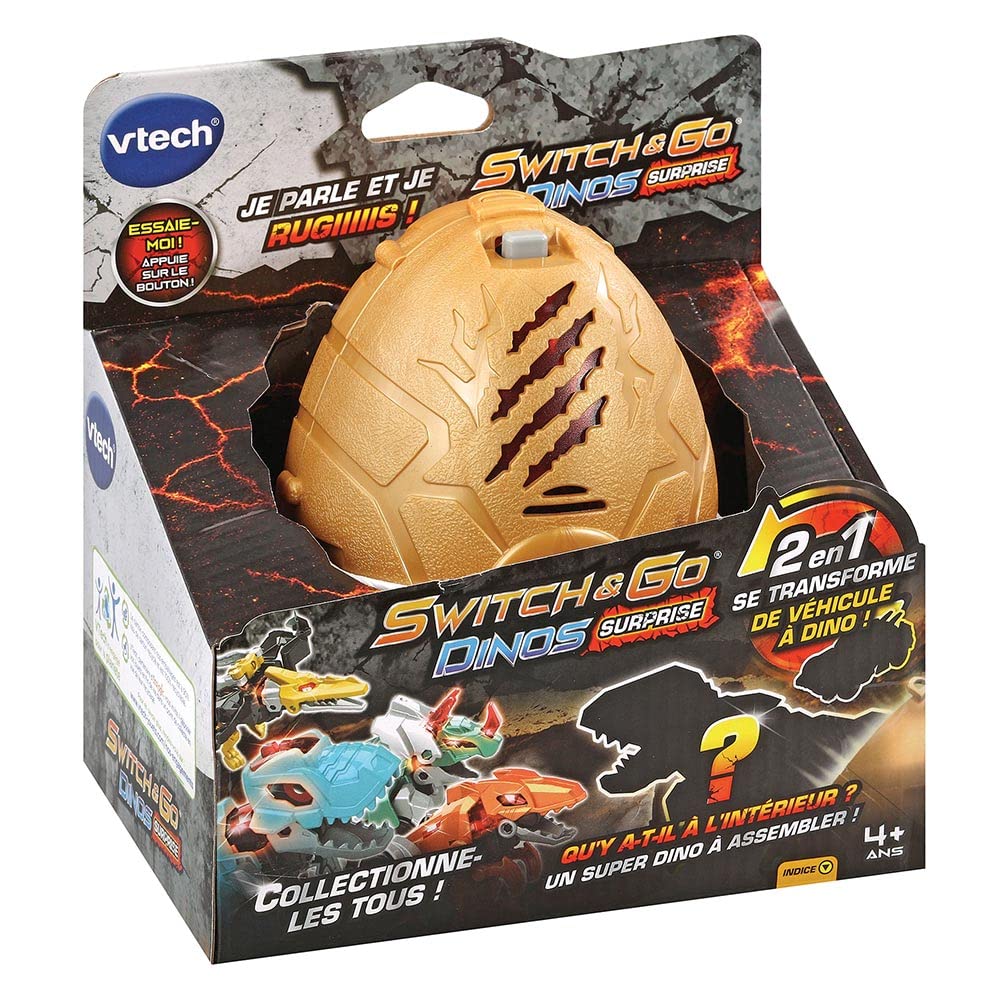 VTech - Switch & Go Dinos Surprise, Dinosaur Egg, Transformable Sound Toy, Building Game, 8 Models to Collect, Gift for Children from 4 Years