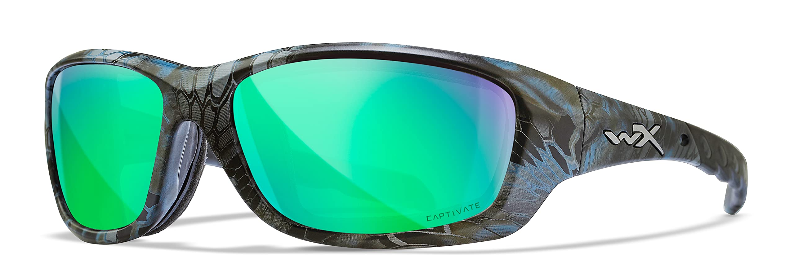 Wiley X Wx Omega Sunglasses, Captivate Polarized Green Mirror, One Size