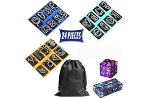FXYRTKLCZ Metal Puzzle Set - 24 Piece Luban Lock - Brain Teaser Fun!