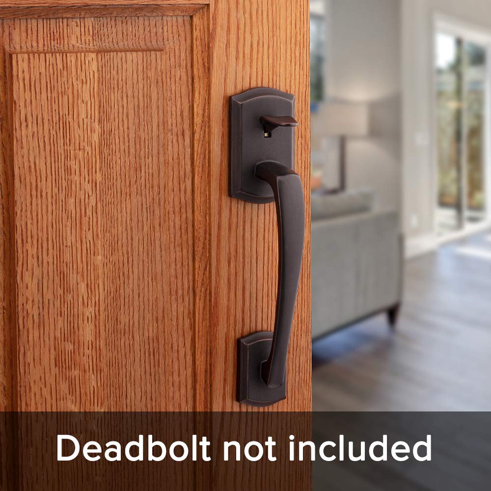 Kwikset Prescott Front Door Handle No Lock, Entry Handleset Exterior