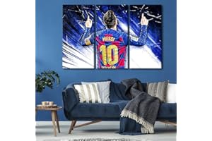 Lionel Messi Pictures 3 Panels Canvas Wall Art NYAP Football Stars Paintings Modern Home Decoration Artwork for Poster Print 