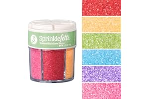 Sweets Indeed Sprinkles 6 Cell Edible Sprinkle Mix Jimmies Perfect for Cake Decorations Baking Ice Cream Cookies Cupcake Topper (Rainbow Sugar)