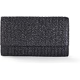 Natural Straw Flat Clutch Women 2026 Boho Purse Top Handle Crossbody Handbag Stylish Woven Envelope Wallet Evening