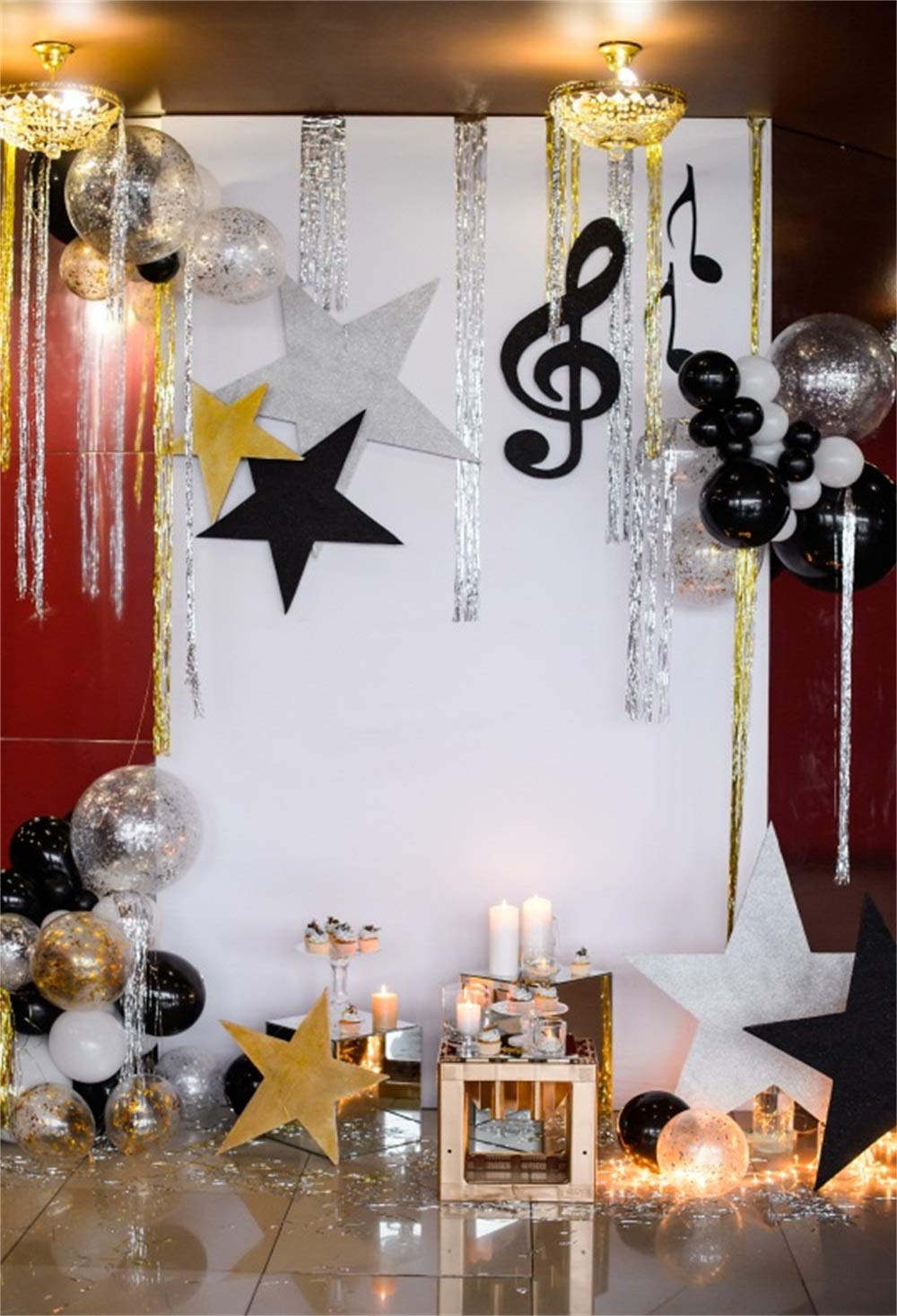 Amazon Com Csfoto 3x5ft Birthday Backdrop Music Theme Ballon