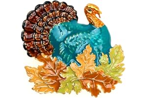 Lova Jewelry Retro Turkey Foliage Thanksgiving Halloween Fall Metal Brooch Pin