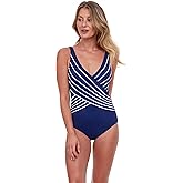 Gottex Women’s Embrace Black V-Neck Surplice One Piece Swimsuit - Soft Cups, Tummy Control and Back Lining Swim Essential