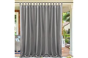 cololeaf Waterproof Pergola Outdoor Curtain Panel Drapes Blackout Outdoor Décor Tab Top Curtains Mildew Resistant for Patio P