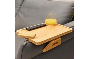 NAVREX Large Sofa Arm Tray - Armchair Table Tray Clip on Sofa, Couch Tray Table with 360° Rotating Phone Holder, Have All Functions and Cheaper Than The Others （13.75" D x 9.5" W）