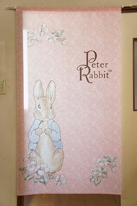 Aswan Cosmos Peter Rabbit Noren Curtain Tapestry Pink 85x150cm