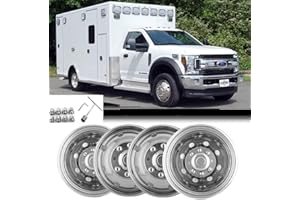 CITYHOT 4pcs 16" Hubcaps fit on Ford F350 1974-1998;E350/E450 1992-2021;Dodge Ram 3500 1974-1999, Polished Stainless Steel Du