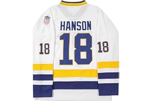 YWIES Youth Hanson Brothers Steve Charlestown Chiefs Slap Shot White Moive Hockey Jersey Stitched Letters and Numbers S-L