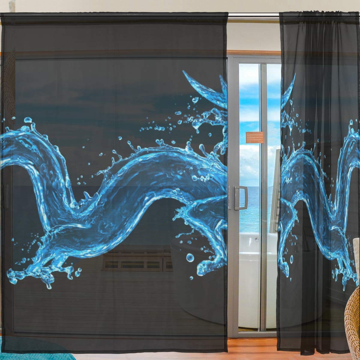 geheimnisvoll XiangHeFu Vorhang Tüll 140 x 198 cm in Polyester 2