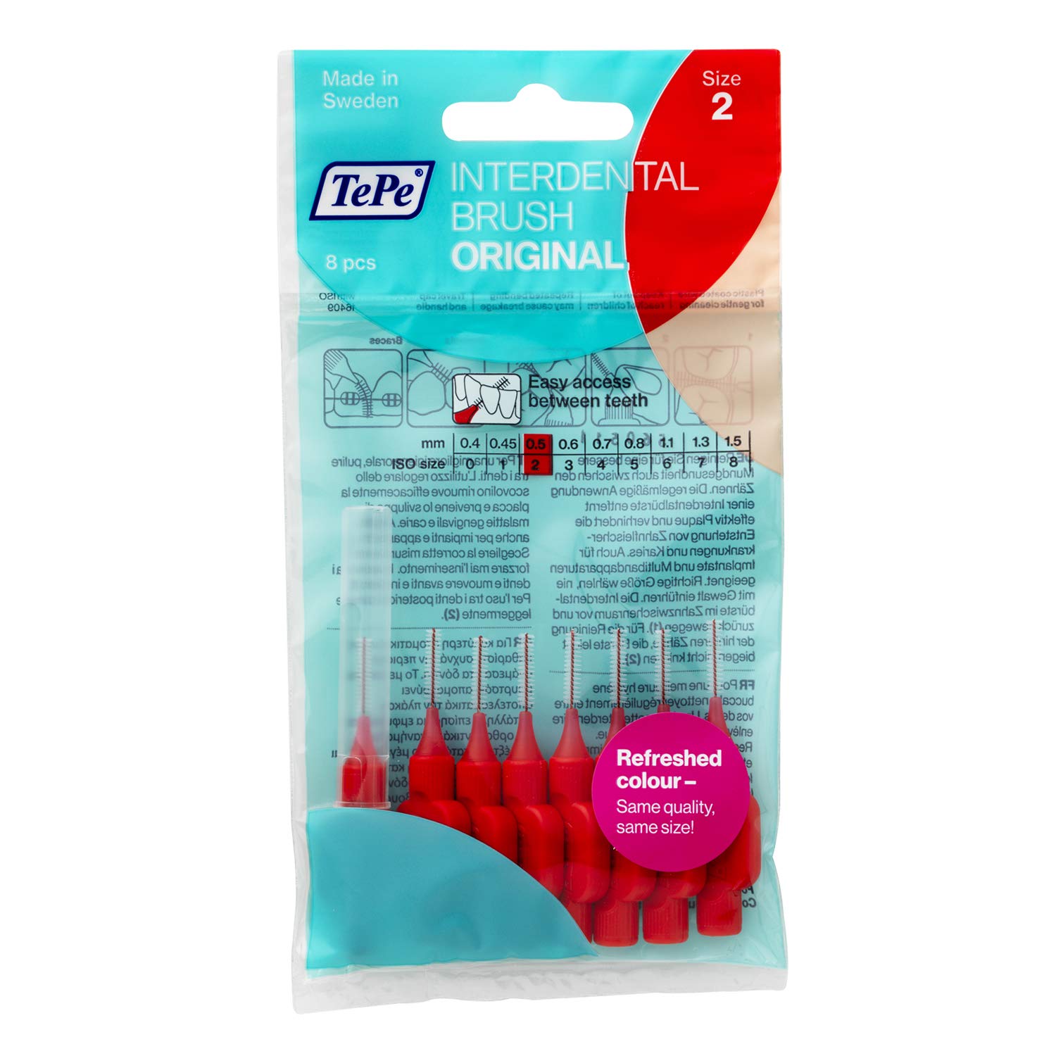 TEPE Interdental Brushes Red Original (0.5mm) / Simple and effective