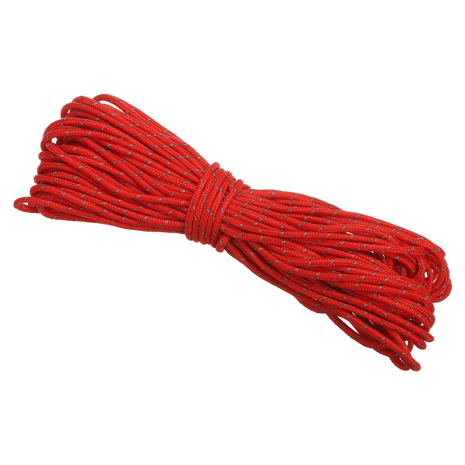 PATIKIL 65 Feet Reflective Guyline Camping Paracord, 3mm Tent Cord Guyline Rope Nylon Paracord Rope for Camping Tent Tarp Hiking, Red (20M)