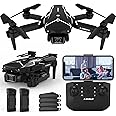 Mini Drone with Dual 720P Camera,for Beginners and Kids,Foldable Remote Control Quadcopter with Optical Flow Positioning,Altitude Hold,Headless Mode,One Key Start,Speed Adjustment,3D Flips,2 Batteries