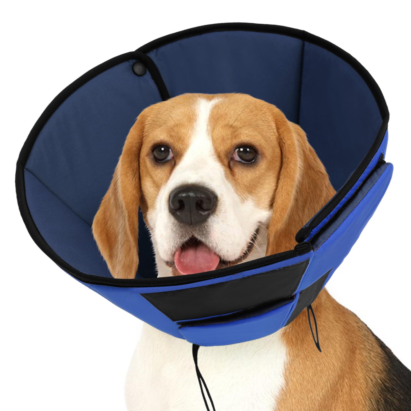 Photo 1 of Preferhouse Dog Recovery Collar Cone for Medium Dogs, Adjustable Dog Cone Alternative After Surgery for Dogs to Stop Licking, Breathable Soft Cone for Medium Large Dogs, Blue M
