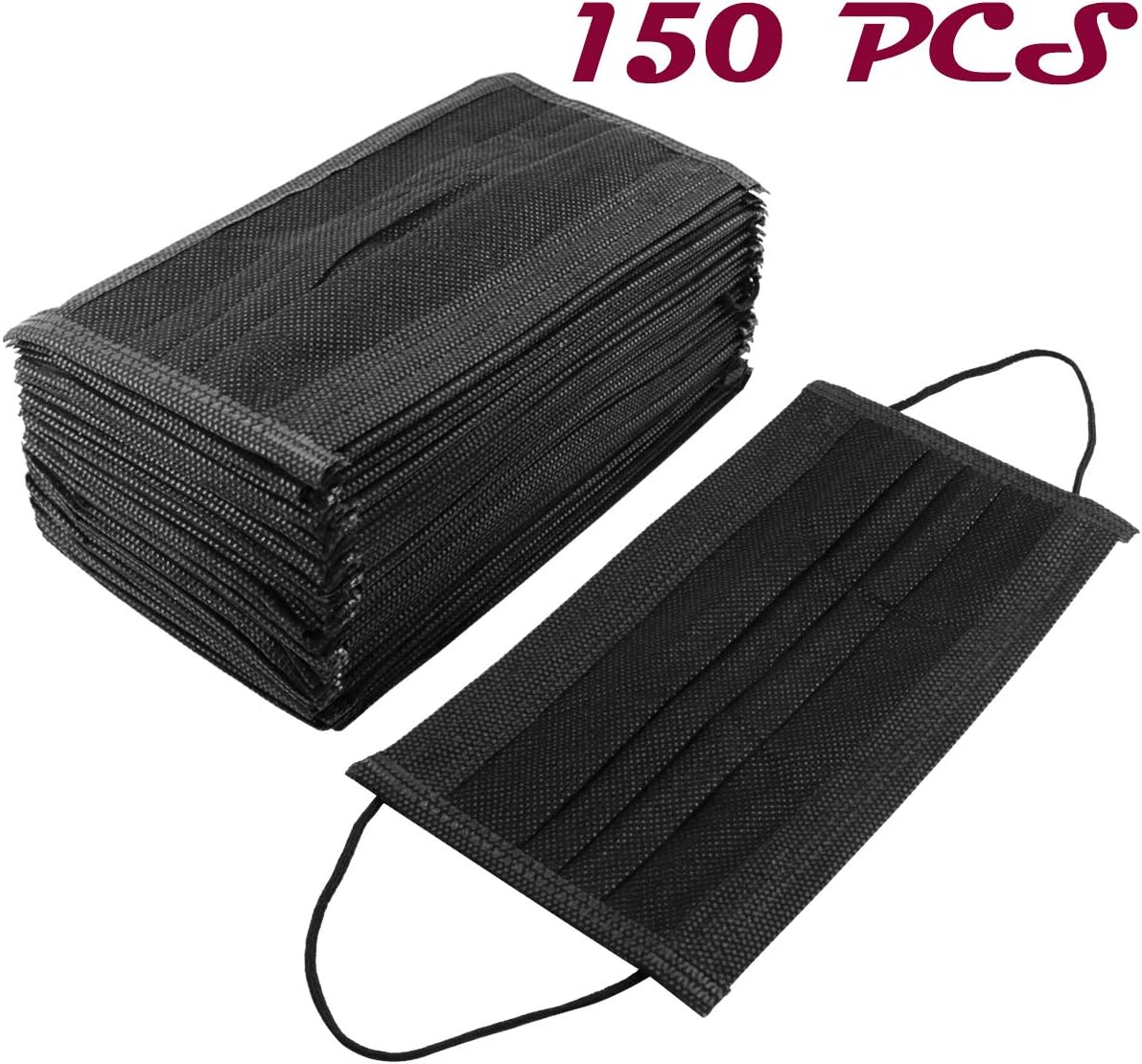WTSHOP 150 PCS Breathable Dust Filter Masks,Disposable Face Masks,Disposable Surgical Face Mask,Earloop Face Flu Mask,Four Ply Thicher Super Filter Pollen Dust and Bacteria,Medical level
