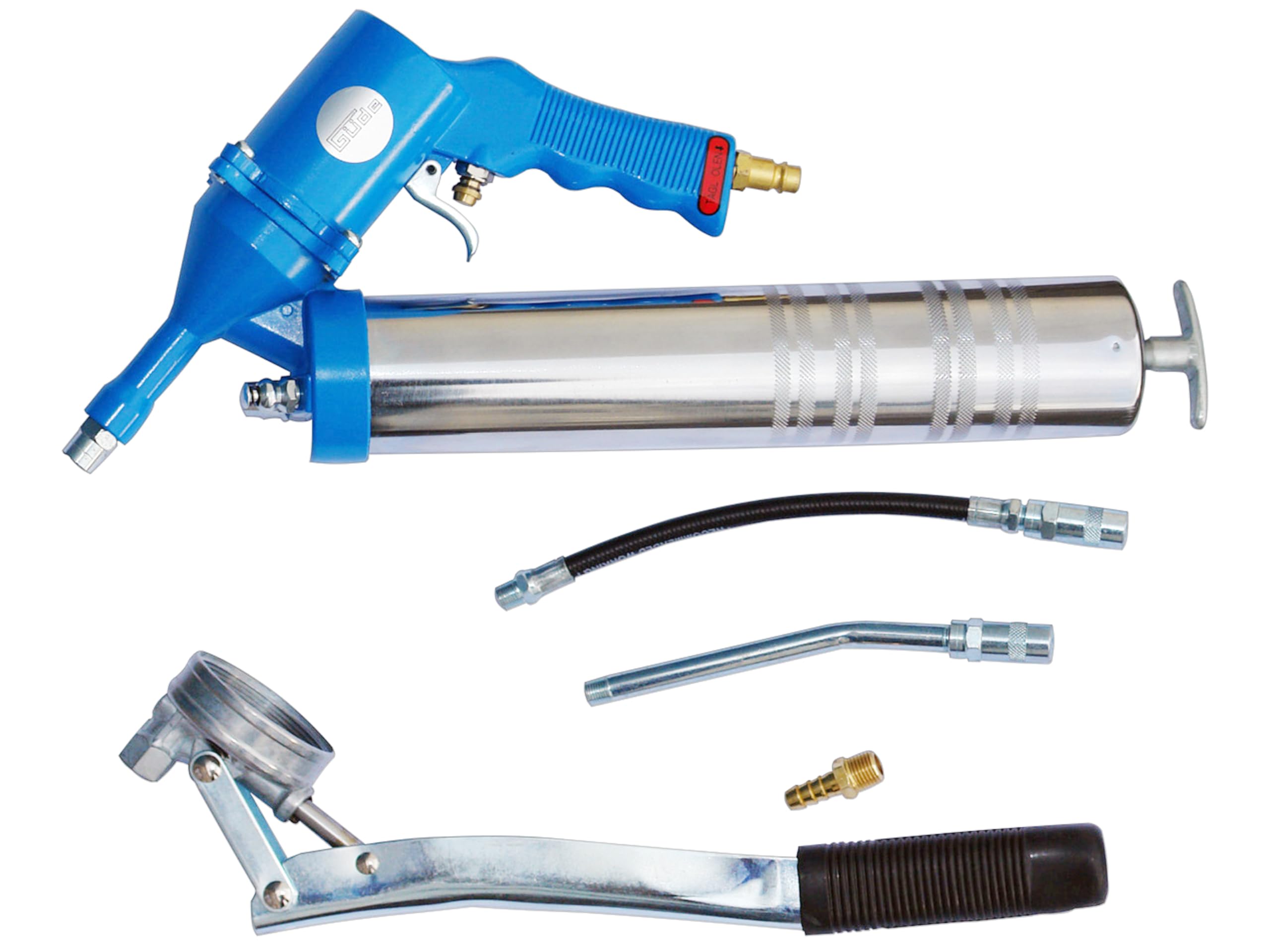 Güde 40053 Compressed Air Grease Gun Kit (Blue, 2-8 bar)