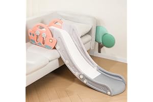 LUUYOUU Children's Couch Slide Can Be Used with Beds, Stairs, Bedside Tables and Stairs Family Simple Slide is Suitable for Indoor use It Van be Easily Set up with a Max Load of 200LB (Ship, Pink)