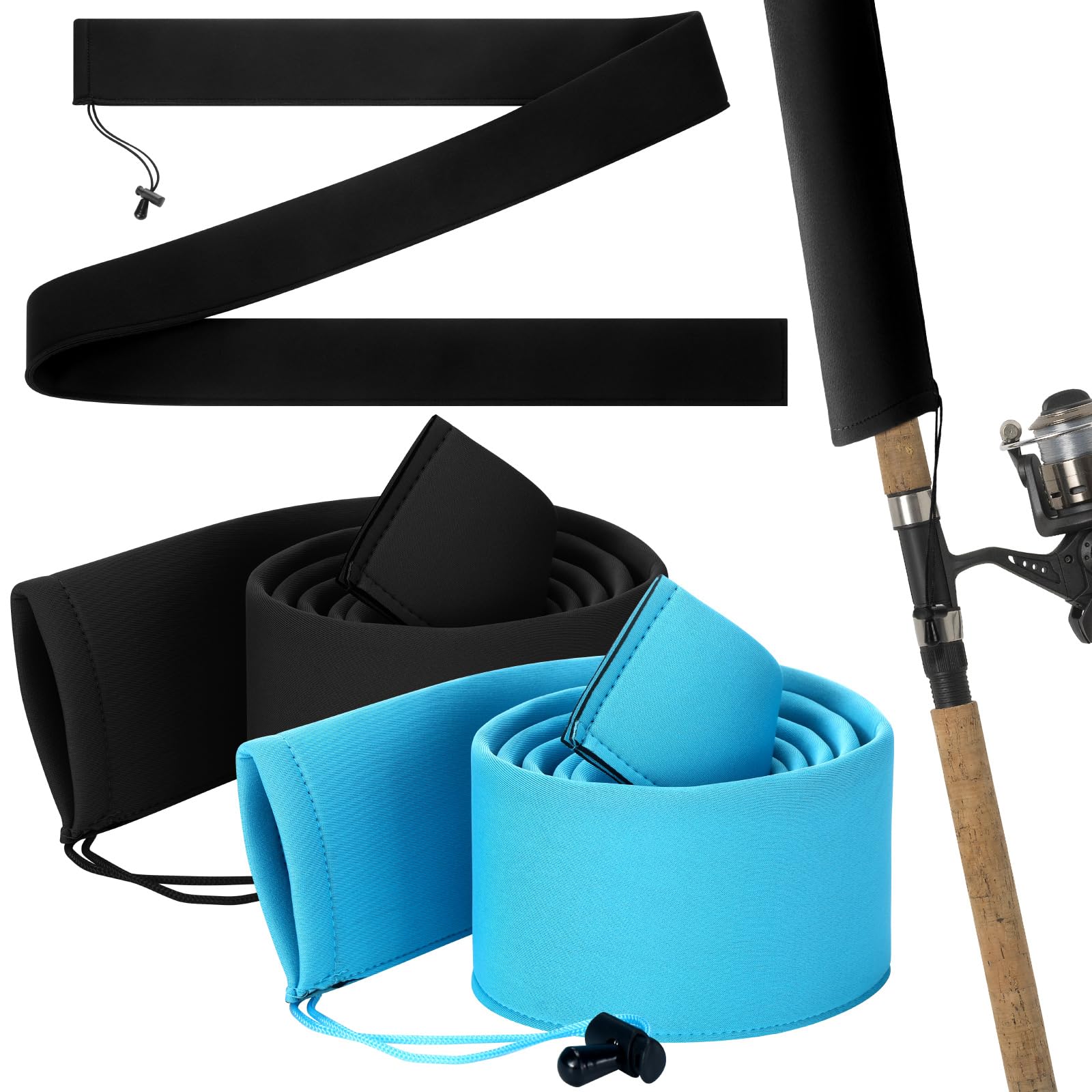 Photo 1 of VioraWhite 2 Pcs 69 Inches Neoprene Fishing Rod Sleeves Floating Fishing Pole Cover for Casting Pole Lightweight Rod Socks for Storage and Transport,UV Resistant,Protection Solution