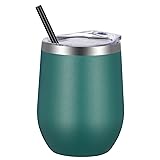 VEGOND 12oz Stainless Steel Wine Tumbler with Lid