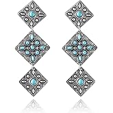 Silver Turquoise Earrings for Women Western Dress for Women Western Outfit Earrings Boho Jewelry Gifts