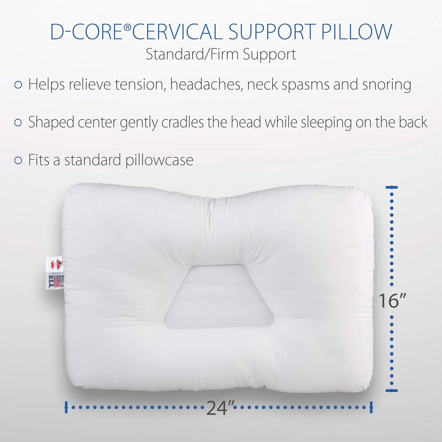 Core Products D-Core Cervical Support Pillow, Standard Firm, Full Size: Home & Kitchen
