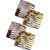 4PCS French Side Comb,Small French Side Hair Decorative Comb, Vintage French Twist Hair Styling for Women Girls, Fine or Thick Hair(Two leopard print colors）