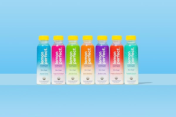 LEMON PERFECT, HYDRATING ORGANIC LEMON WATER, ZERO SUGAR, FLAVORED WATER, SQUEEZED FROM REAL FRUIT, PLASTIC NEUTRAL, NO ARTIFICIAL INGREDIENTS, BLUEBERRY ACAI (12OZ BOTTLES) 12PK