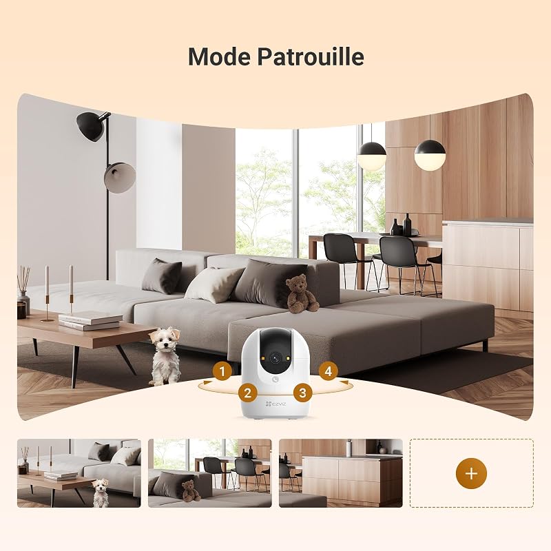 3K(5MP) 2 Pack Camera Interieur, Caméra Surveillance C6N G1 3K
