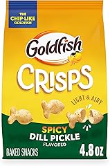 Goldfish Crisps Spicy Dill Pickle Baked Chip Crackers, 4.8 Oz Bag
