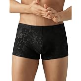 Nolrahiur Mens Lace Underwear Sexy Boxer Briefs Mesh Pants Soft Bikini Breathable Cheeky underpants Bulge Pouch for Men