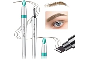 OETUIOW Eyebrow Pencil Eyebrow Microblading Pen - Eye Makeup Eyebrow Pen Micro 4 Point Brow Pen Lift & Snatch Eyebrow Microblading Pen Long-Lasting Waterproof Natural Eyebrow Hair (Light Brown)