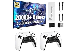 ASTEKID Upgrade Retro Gaming Console, Retro Game Console Stick 20.000+ Classic Video Games, Plug & Play Game Stick HDMI 4K for TV with 2 Wireless Controllers, Games Nostalgic Stick (128G Pro+)